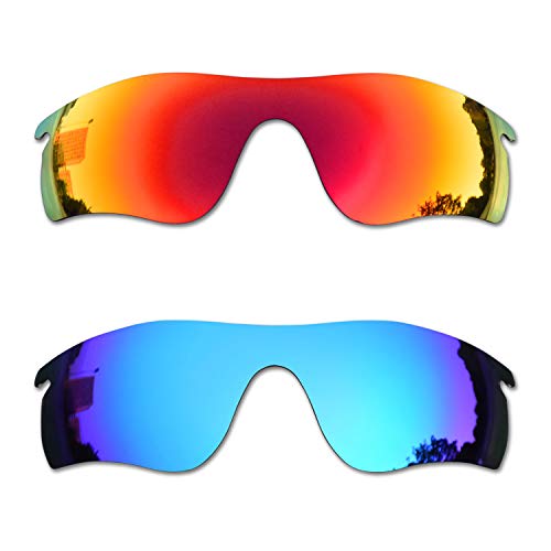 SOODASE Pour Oakley Radarlock Path Des lunettes de soleil Rouge/Bleu 2 Paires Verres de remplacement polarisés