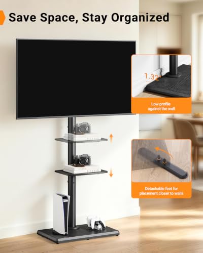 Image of Perlegear Standing Floor TV Stand for 32-65 inch TVs up to 99 lbs