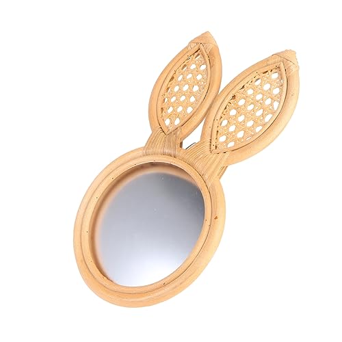 Amosfun 1pièce Miroir Mural Tressé Rotin Miroir Décoratif Handmade pour Salon Chambre Et Salle De Bain Élégant Et Chic