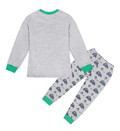 Amzbarley Conjuntos de pijama de mangas compridas Little Boys Truck Pijamas para crianças T-Shirt Ca
