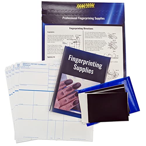 Crime Scene FD-1164 Fingerprint Kit, 5 XL Ink Strips, 5 Cards and Directions. Use to get an FBI History Summary (Rap Sheet)