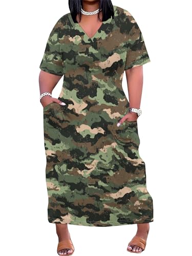 Image of SUZONANA Plus Size Dresses for Curvy Women African Print American Dress Summer Outfits Casual Loose with Pocket