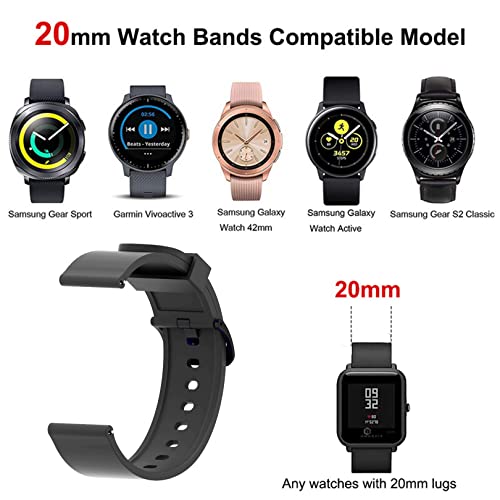 Bolesi 9 Pack Silicone Bands Replacement For Amazfit Bip U Pro/Bip / Gts/Gts2/ Gts 3/Gts 2E/Gts 2 Mini Smartwatch, Sumsung Galaxy Active2, 20Mm Quick Release Watch Soft Strap For Men Women. #TOP1