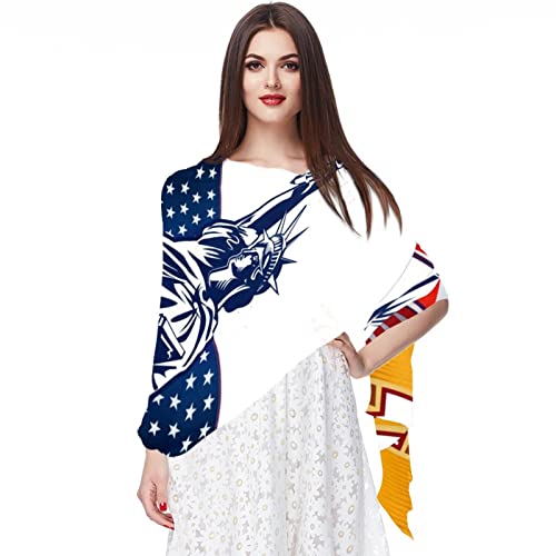 Foulard en mousseline de soie drapeau américain Multicolore 03