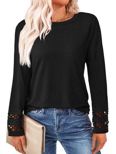 Womens Long Sleeve Tops Business Dressy Casual Blouses Crewneck Loose Fit T Shirts Cute Work Tee 2025 Fall Trendy Outfit2