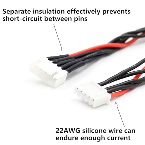 Image of 6pcs JST-XH 4S 20cm 22AWG LiPo Battery Balance Charging Extension Wire Cable for RC Quadcopter Lipo Battery Charger(W67-6)