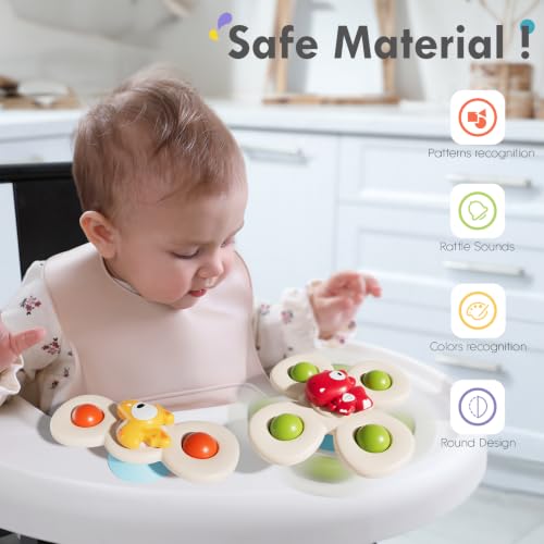 Image of ALASOU Suction Cup Spinner Airplane Travel Toys for 1 Year Old Boy Girl