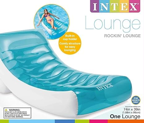 KidsZeeNie®Inflatable Floating Lounger with Headrest for Adult | Air Bed Blow Up Pool Party Rider for Water Games, Slides, Outdoor Summer Fun (Kids Age 6+) (Transperant Splash Launger) 1