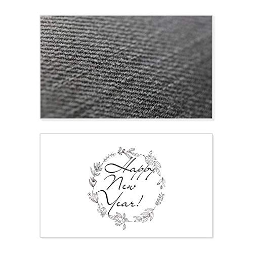 Tarjeta de Año Nuevo abstracta conmemorativa Fabric Flax con mensaje de bendición postal