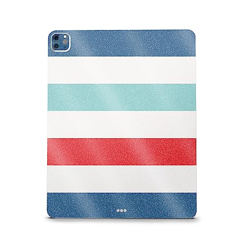 Image of MightySkins Carbon Fiber Skin Compatible with Apple iPad Pro 12.9 inch M2 6th Gen (2022) Full Wrap Kit - Sailor Stripes | Protective Durable Textured Carbon Fiber Finish | Easy to Apply | Made in The USA