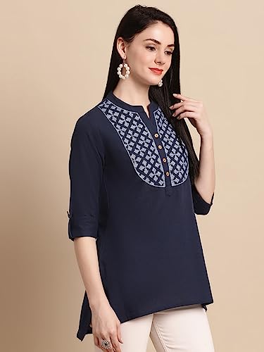 Image of Pistaa's Women's Cotton Relaxed Fit Short Kurti