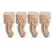 Jeteven Solid Wood Replacement Sofa Couch Chair Coffee Table Cabinet Furniture Wood Legs Wood Carving Furniture Legs 6x2.4'' Set of 4