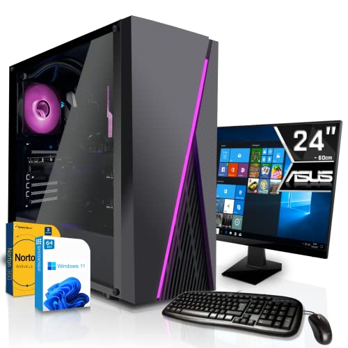 SYSTEMTREFF® Office Komplett PC Set Intel Core i7-10700KF 8x3.8GHz | Nvidia Geforce GT 710 2GB | 512GB M.2 NVMe + 1TB HDD | 8GB DDR4 RAM | Desktop Paket Computer Rechner für Büro Business Multimedia