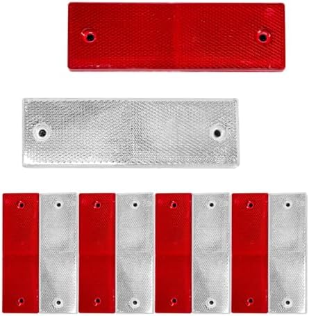 Amazon.com: Gasedin 10 PCS Rectangular Safety Reflectors, Plastic Self ...
