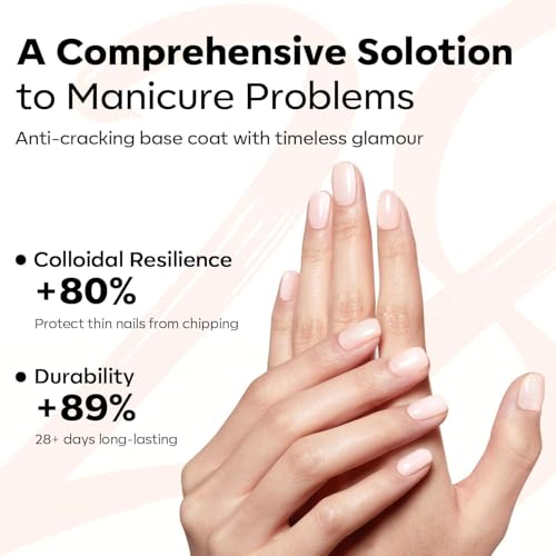 Image of modelones Rubber Builder Nail Gel Base Coat, Jelly Nude Translucent Builder Base Nail Gel Thickening Strengthening Building Apex for Beginner DIY Salon at Home