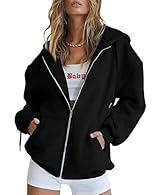 Material:Women's oversized hoodie made of 55% rayon and 45% polyester is soft and comfortable,provide you a skin-friendly feeling.Keep you warm during autumn,winter and spring season Feature:Zip Up Hoodie,Oversized Sweatshirt,Hooded Jacket,Solid Colo...