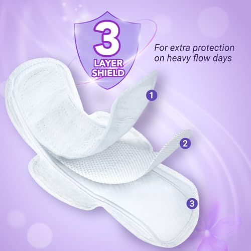 Image of NIINE Dry Comfort Ultra Thin XL+ Sanitary Napkins for Heavy Flow (Pack of 8) 48 Pads with Free Biodegradable disposable bags