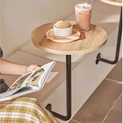 Tavolo Rotondo Nero da Parete per Bar, Cucina o Ufficio - Tavolo da Bar Pieghevole salvaspazio, Piccola scrivania da Laboratorio, Ideale per Piccoli spazi e panetterie