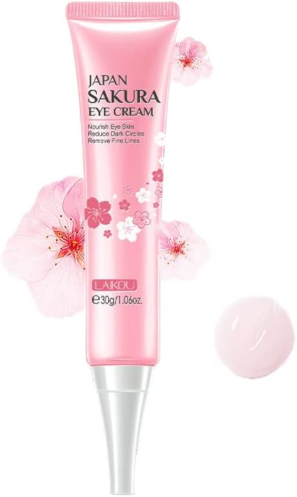 AKARY Sakura Eye Cream, Under Eye Cream to Reduce Dark Circles, Bags, Puffiness, Hydrate and Brighten Undereye Area, Skincare Eye Cream with Hyaluronic Acid & Niacinamide for All Skin Types
