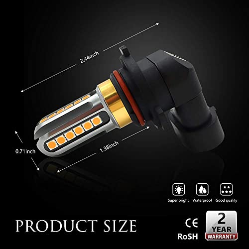 Led Fog Lights Bulbs Or Drl 9006 Hb4, Super Bright Amber Orange 3000K, 4000Lm,High Power For Car Fog Driving Light, For Auto Fog Light Lamps Replacement 2Yrs Warranty #TOP2