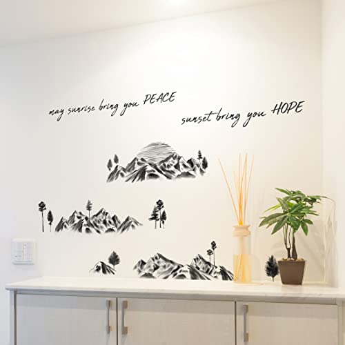 Timber Artbox Aesthetic Wall Stickers For Living Room – Mountain Wall Art & Tree Decals – Peace & Hope Inspirational Stickers – Motivating Quotes Wall Decor #TOP3