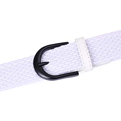 Image of Mile High Life | Braided Stretch Elastic Belts | Pin Oval Solid Black Belt Buckle | PU Loop End Tip Men /Women /Junior Belt