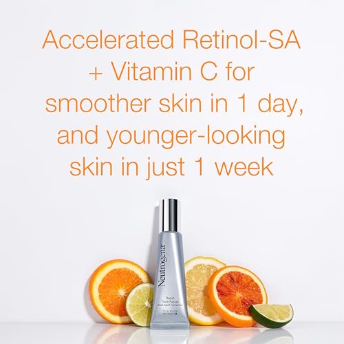 Image of Neutrogena Rapid Tone Repair Dark Spot Corrector Face Serum with Hyaluronic Acid, Retinol & Vitamin C, Daily Anti Wrinkle Retinol Serum & Dark Spot Corrector to Brighten & Even Tone, 1 oz