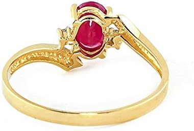 Galaxy Gold GG 0.46 ct 14k Solid Gold Ring Diamonds Oval-Shaped Ruby - Image 5