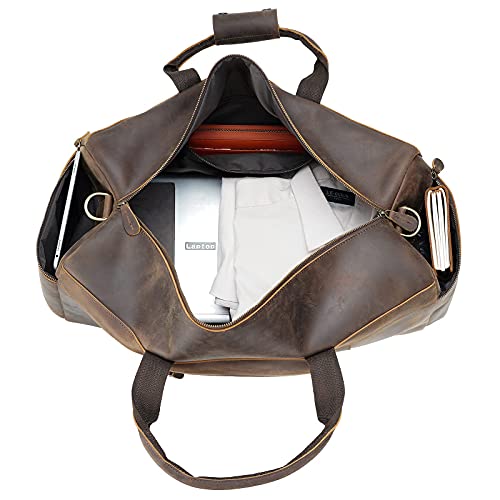 Polare 23'' Vintage Full Grain Cowhide Leather Weekender Duffle Bag Overnight Travel Carry On Duffel Bag For Men #TOP3