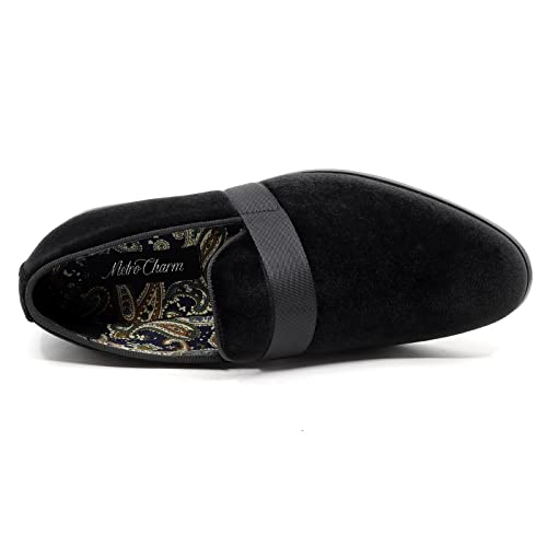 Men's Velvet Classic Smoking Slipper Tuxedo Loafer Slip On Shoe Sm-08 (Black, Us_Footwear_Size_System, Adult, Men, Numeric, Medium, Numeric_12) #TOP2