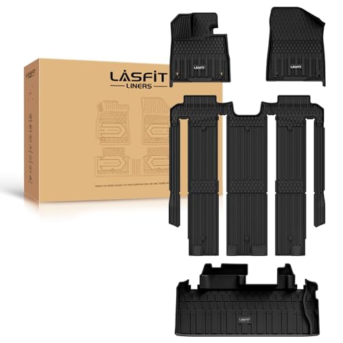 Image of LASFIT Floor Mats&Trunk Mats for Toyota Sienna 7 Seats 2021-2025 2026 (not fit 25 26 Platinum) All Weather TPE Custom Fit Floor Liner for Sienna XLE /XSE /Limited /Edition 7 Passenger