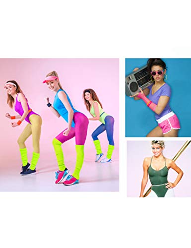Image of v28 Women Warm Leg Warmers 80s Retro Party Costume Knit Ballet Neon Long Socks
