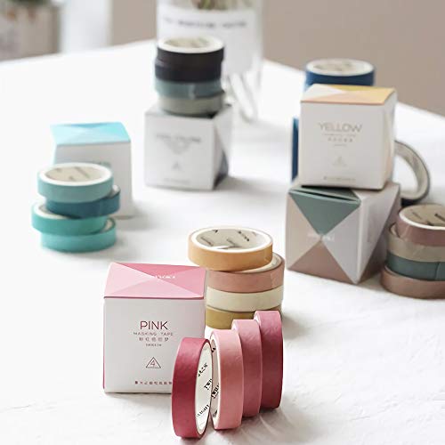 Washi Tapes Thin Washi Masking Tape Set Of 4 Japanese Tapes Scrapbooking Tape For Arts Crafts Office Party Supplies And Gift Wrapping (Black) #TOP6