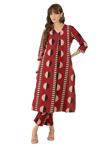 Image of INDO ERA Women Pure Cotton Kurta Palazzo Set | Printed Kurta with Palazzo Pants | Summer Friendly, Office Wear Co-Ord Set | Cord Set For Women Cotton