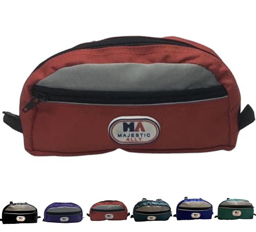 Majestic Ally Nylon Reflective Horse Saddle Pommel Bag, Red