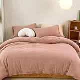 CLOTHKNOW Pink King Size Comforter Set Dusty Rose Bedding Comforter Sets Grils Women Soft Blush Mauve Comforter Cozy