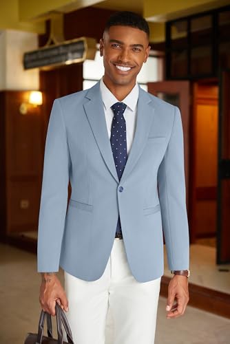 Image of COOFANDY Mens Casual Blazer Slim Fit Suit Jacket One Button Sport Coats | Lightweight Blazer,Real Welt Pocket,Business Casual Wear,Wedding,Prom,Date,Party