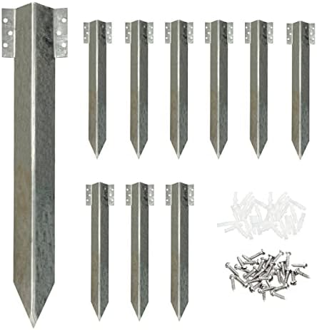 10pcs Fixing Peg Timber,Heavy Duty Sleeper Stakes for Driveway Garden Edging,Railway Sleeper Bracket-Driveway Path Edging-Straight Edging Bracket,Corner Timber Stake-Galvanised Steel Metal
