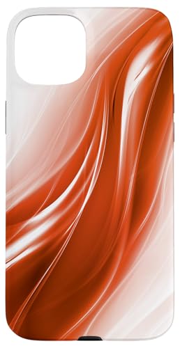 �A�[�g�E�F�[�u�̔w�i�A�I�����W�ƃz���C�g�J���[�B �X�}�z�P�[�X iPhone 15 Plus �p