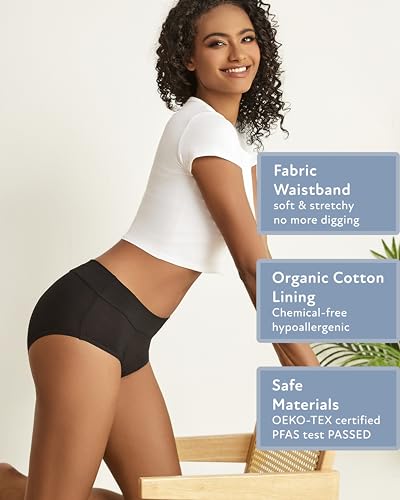 Image of Goat Union Midi Period Underwear for Women Teens, Menstrual Period Panty, Organic Cotton Lining, Full Coverage & Heavy Flow