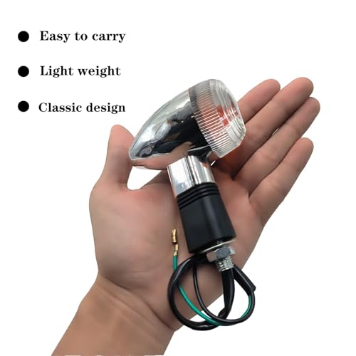 Image of Universal 4pcs Motorcycle Turn Signals Chrome Bullet Front Rear Lights Compatible with Harley Honda Suzuki Yamaha Kawasaki Motorcycle Bobber Chopper(White shell)