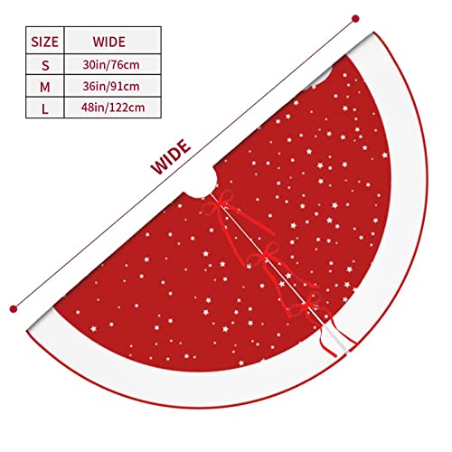 Christmas Tree Skirt Red Xmas Tree Skirt With Cute Santa Claus Farmhouse Ornaments For Merry Christmas Holiday Party 48 Inches #TOP2