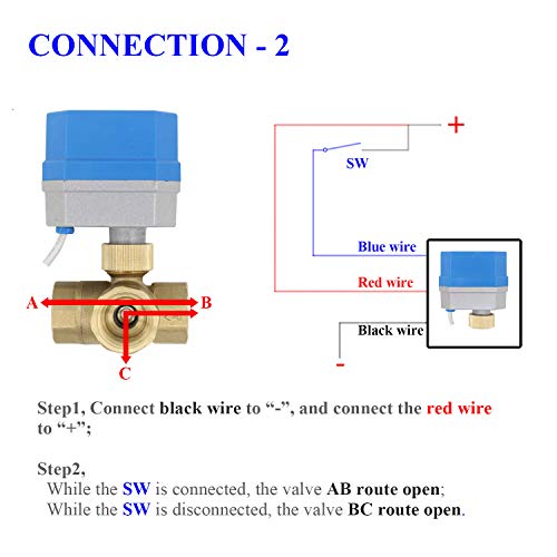 2 Modes - 3 Port motorised Valve Motorized Valve 3 Way Ball Valve 12v - Three Port Valve 1/2 3/4 1 1-1/4 1-1/2 inch (1 inch - DN25) - Image 4