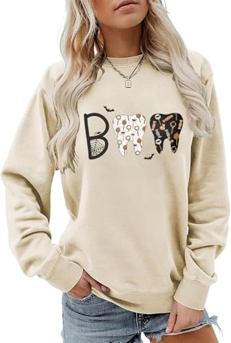 Spooky Dental Sweatshirt Boo Halloween Sweet Tooth Sweatshirt Funny Halloween Boo Pullover Hoodie