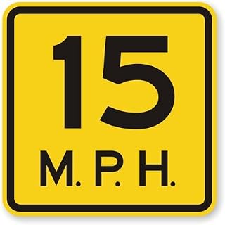 Advisory Speed: 15 MPH Sign - Square Metal Tin Sign - 12x12 Inch Safety and Warning Notice for Residential, Commercial, and Industrial Use