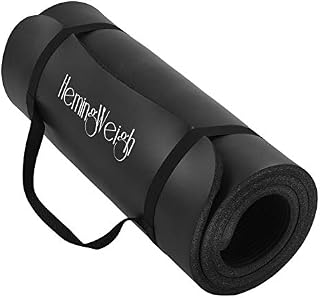 HemingWeigh Extra Thick Foam Exercise Mat | Non-Slip Durable Workout Mat with Self-Strapping