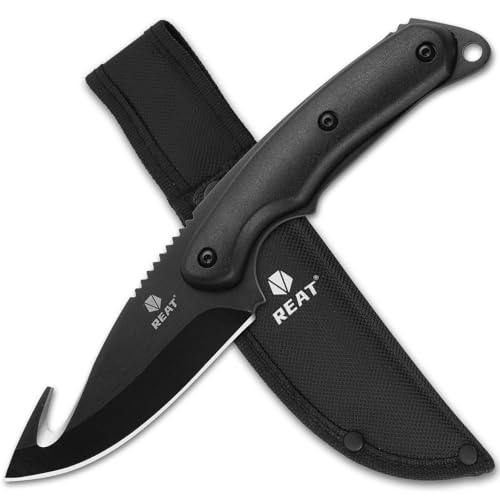 REAT Fixed Blade Knife with Sheath, 8