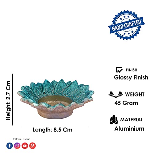 SATVIK 6 Pc Multicolor Chandrarupa Diya Floral Lotus Flower Shape Candle Tea Light Holder Oil Lamp Diwali Indian Indoor Home Mandir Pujan Pooja Office Temple Decor Dia Housewarming Return Gift Items - Image 5