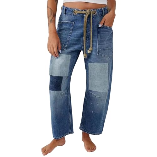 Pantalon artistique ample en coton avec coutures élégantes et design architectural original