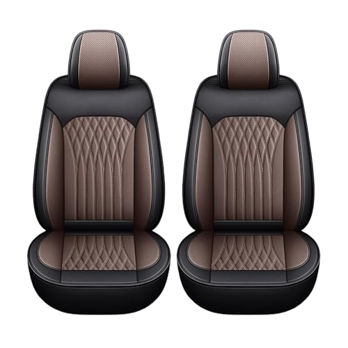 トヨタ アクア 初代 Aqua NHP10/NHP10H 型 に適用新型 車 シートカバー レザー素材 防水・全天候型 カーシートカバ 汎用 車シートカバー 汚れ防止 滑り止め クッション付き 取付簡単 収納便利2枚セット【2025年モデル (コーヒー色)